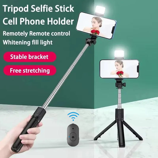 All-in-1 Selfie Tripod with Remote & Light