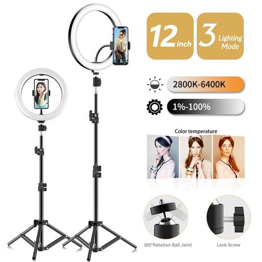 3-in-1 Bluetooth Selfie Stick Tripod with Ring Light & Remote